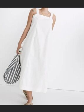 SOLD, OUT OF STOCK: Madewell Linen Cotton Princess-Seamed Midi Dress M